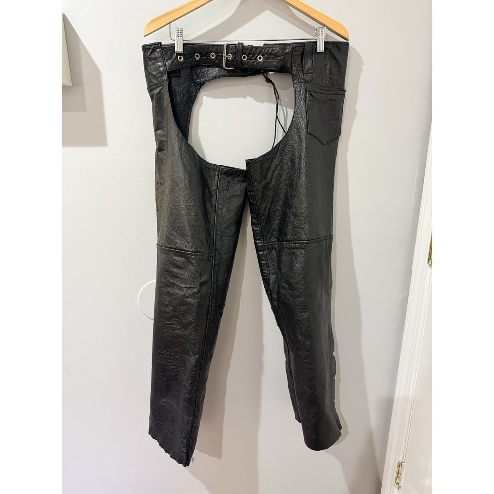 LEATHER MOTORCYCLE CHAPS UNIK Leather Apparel CHAPS Size‎ M Z